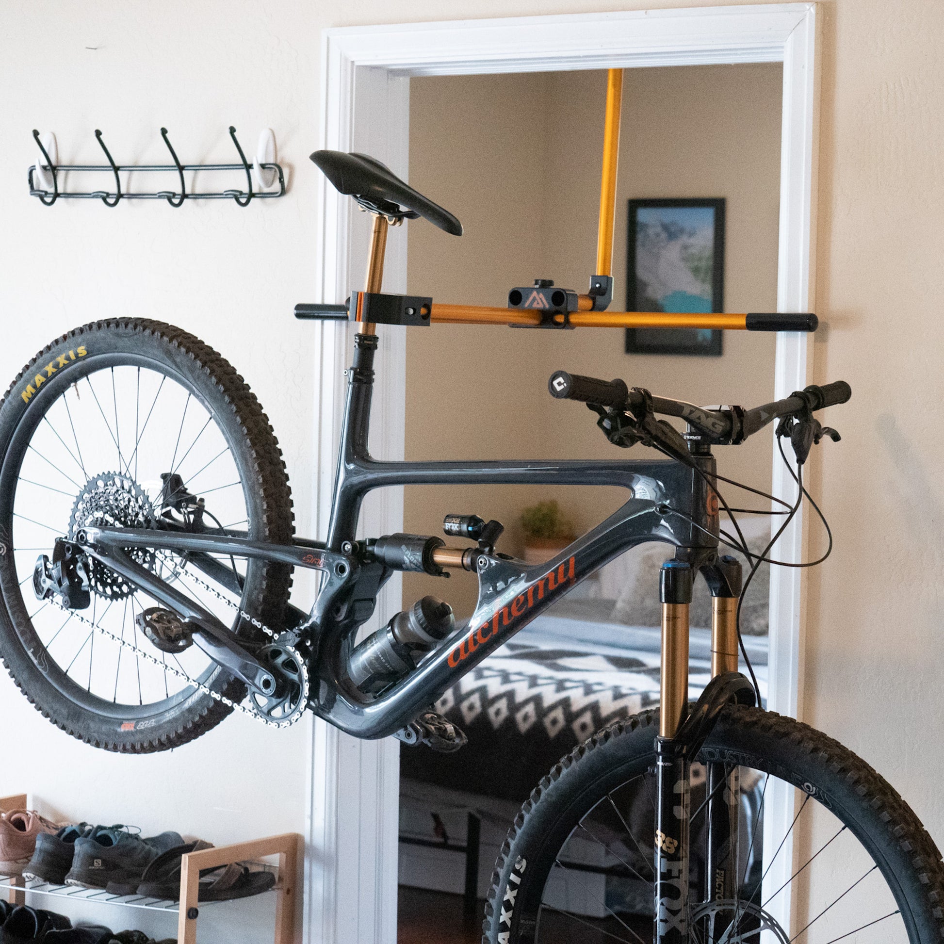 Mountain bike on repair stand