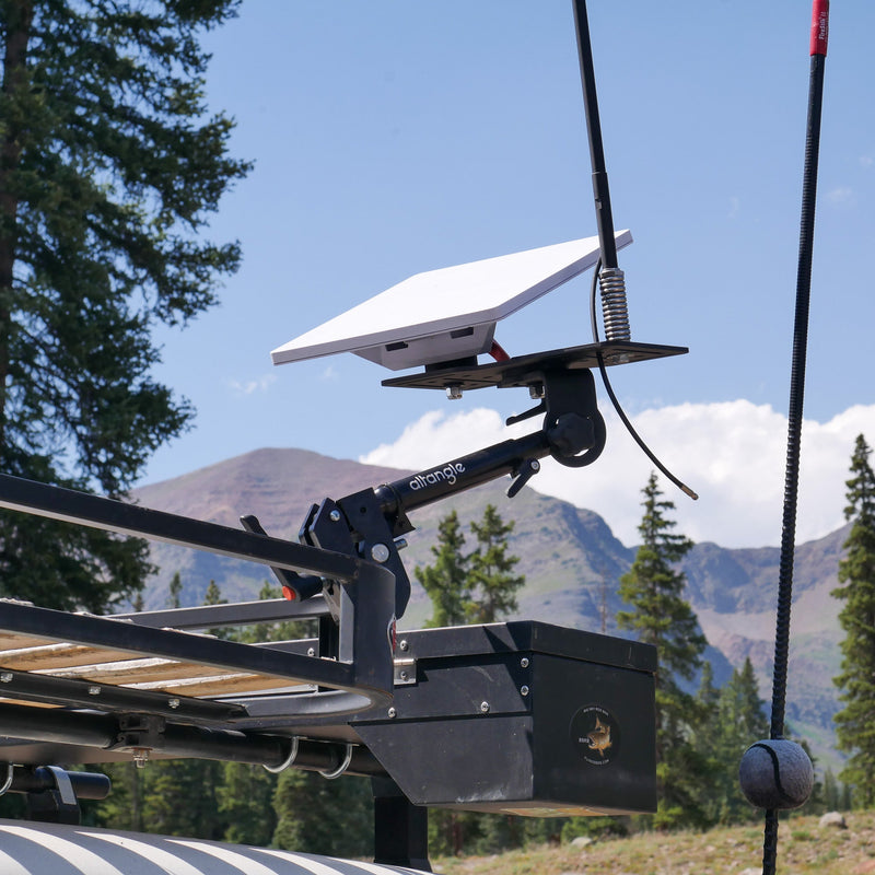 Hub clamped to a bench with a DSLR or video monopod head on top