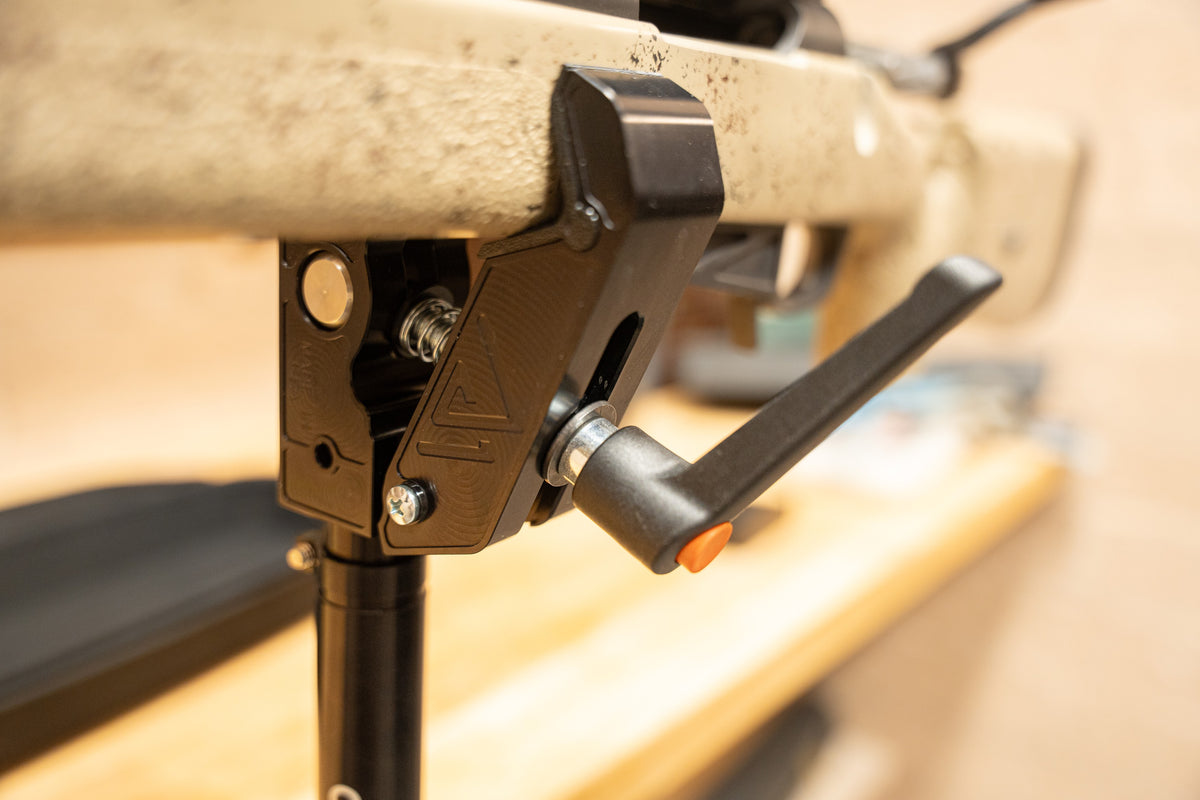 Hunter aiming rifle