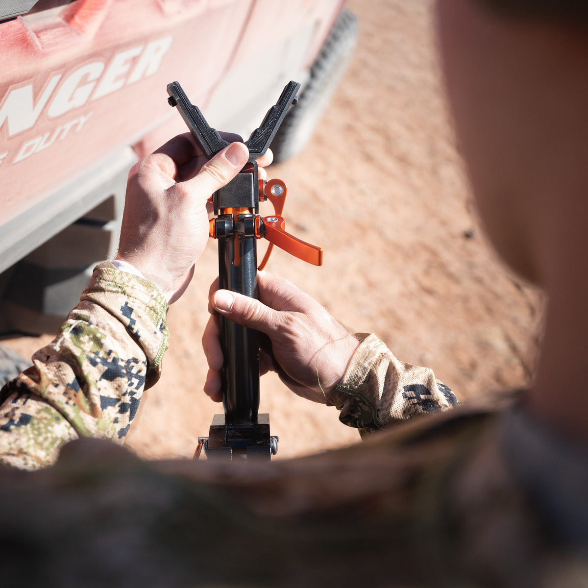 Hub clamping onto a UTV roll cage with no installation